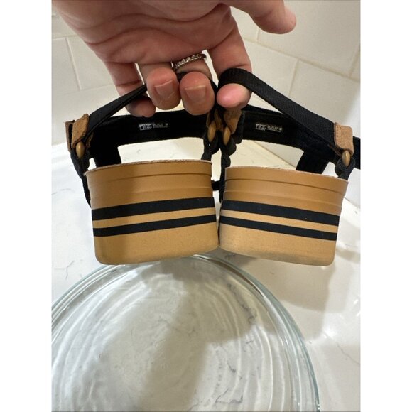 Reef Rem Hi Womens Platform Sandals Sz 8 Black Adjustable Straps Cork - MINT - Picture 8 of 14